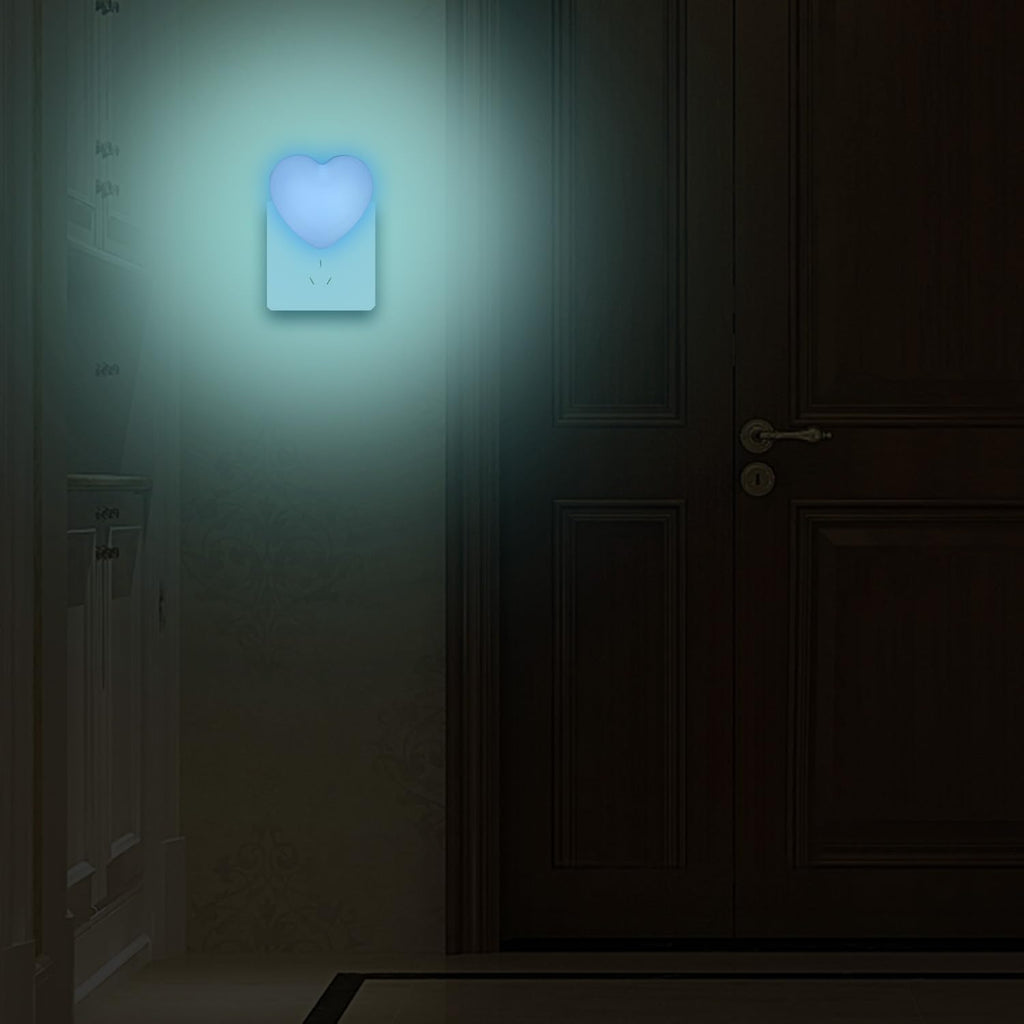 INZU Cute Night Light, Heart Night Light for Kids, LED Nightlight with Auto Dusk to Dawn Sensor, Nightlight Plug into Wall with Soft Warm…