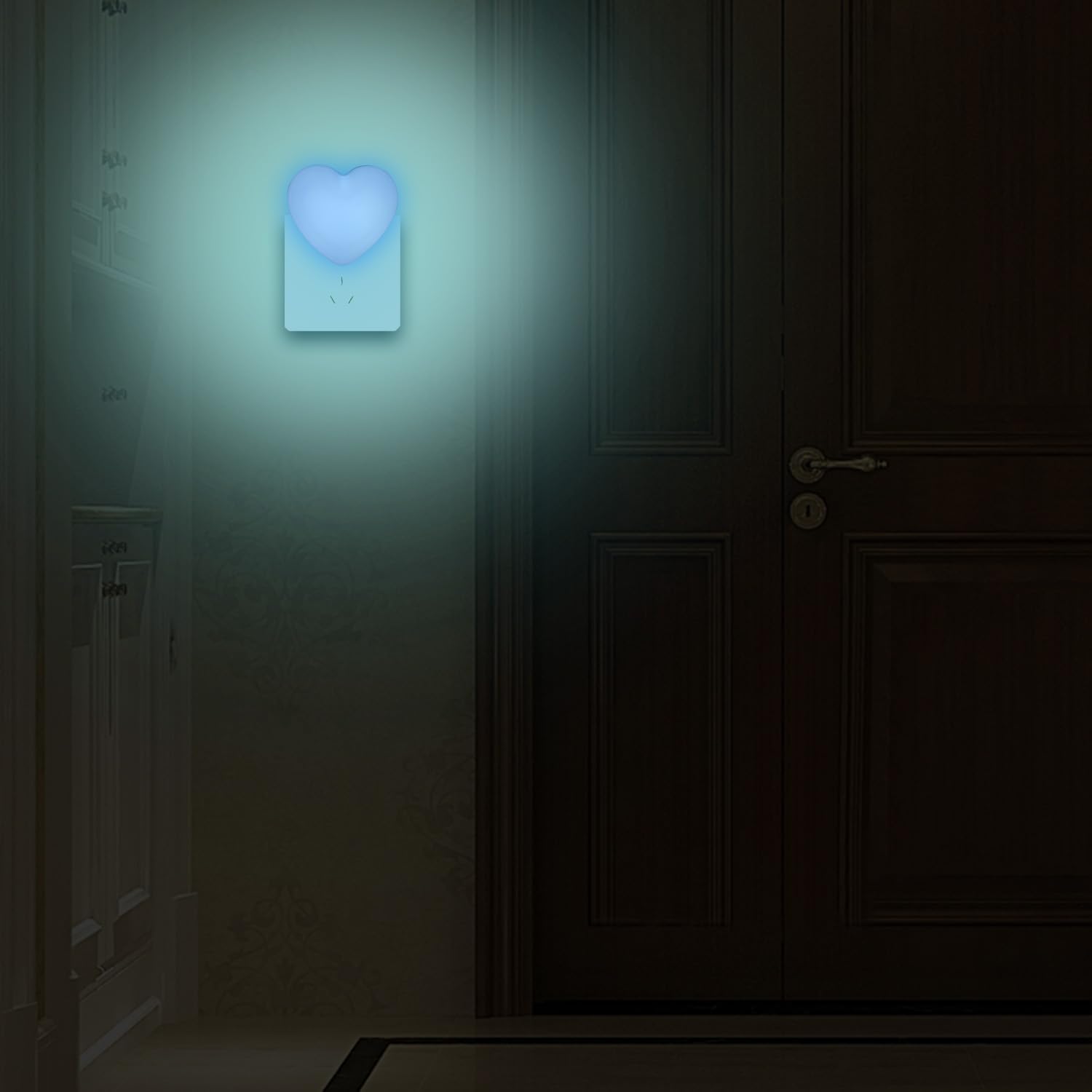INZU Cute Night Light, Heart Night Light for Kids, LED Nightlight with Auto Dusk to Dawn Sensor, Nightlight Plug into Wall with Soft Warm…
