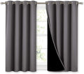 Nicetown 100% Blackout Curtains with Black Liners, Thermal Insulated Full Blackout 2-Layer Lined Curtains, Energy Efficiency Window Draperi…