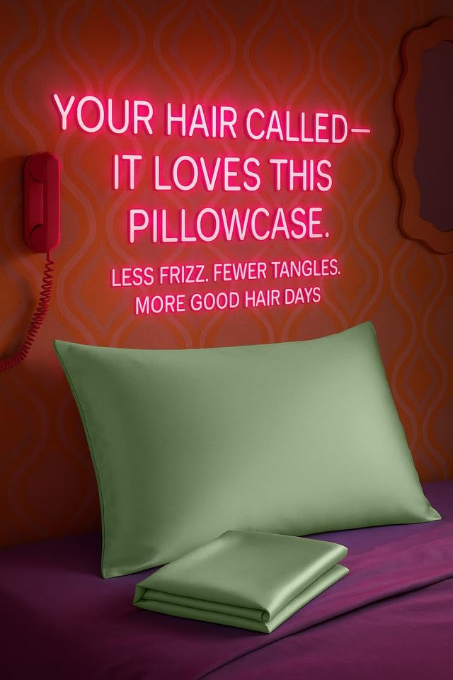 Blissford Satin Pillowcase with Zipper, for Hair and fabric comfort, Feels Soft and Cool Like a Silk Pillowcase, Satin Pillow Cases 2…