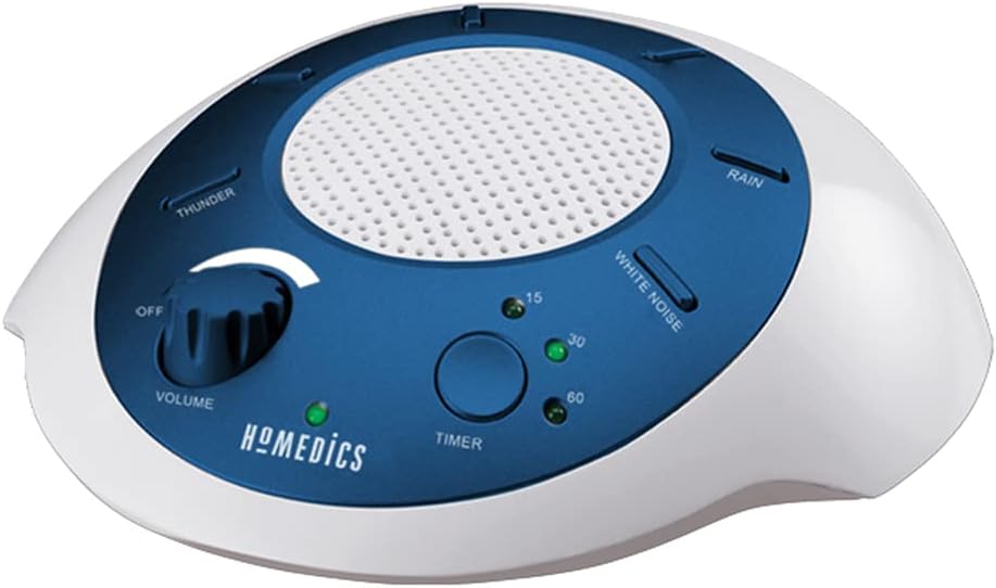 Homedics SoundSleep White Noise Sound Machine, Blue, Small Travel Sound Machine with 6 Relaxing Nature Sounds, Portable Sound relaxation…