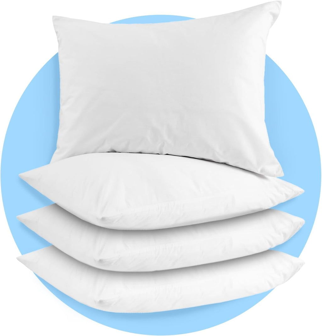 Avalon Bedding Pillow Cases Standard Size White Pillow Cases Set of 4 Cotton Blend 200 TC Soft & Breathable Perfect for Home & Hospital, Ho…