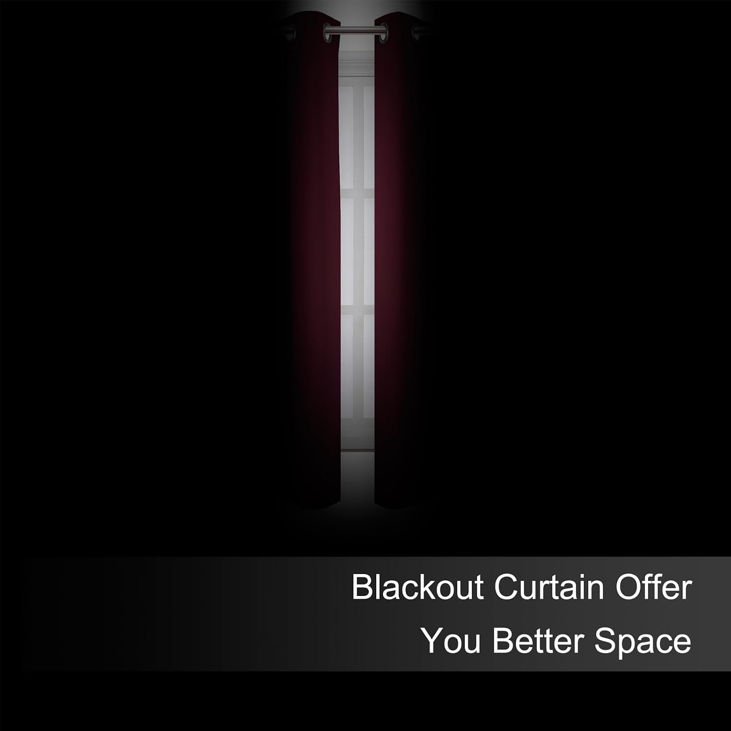 Lemomo Blackout Curtains 66 x 72 Inch Long Burgundy Red Curtains Set of 2 Panels Room Darkening Curtains for Bedroom and Living Room 72 Inc…