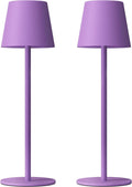 Kakanuo Cordless Table Lamp Rechargeable Purple - KK 2 Pack 5000mAH Battery Operated Lamp for Counter, 3 Color Stepless Dimming Wireless…