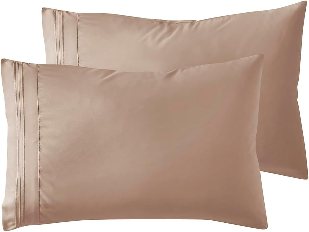 Nestl Taupe King Pillow Cases 2 – Soft King Size Pillow Case, 1800 Brushed Microfiber Pillowcases, Envelope Closure Pillowcase, King Pillow…