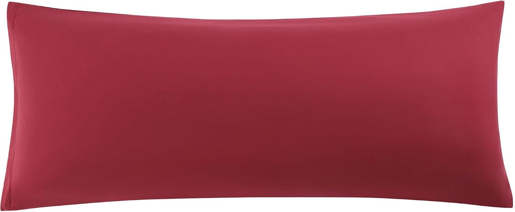 uxcell Soft Microfiber Body Pillow Cover with Zipper Closure, Long Pillow Cases for Body Pillows Weave for 90 GSM Polyester, Burgundy Body…
