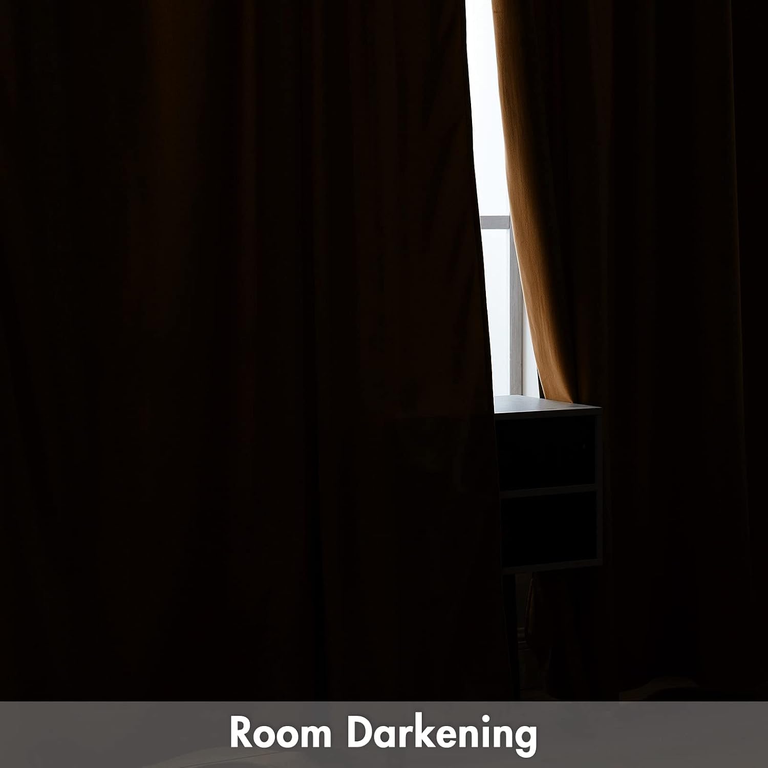 MIULEE Gold Brown Velvet Curtains Thermal Insulated Blackout Curtain Fall Drapes for Bedroom Living Room Darkening 90 Inches Long…