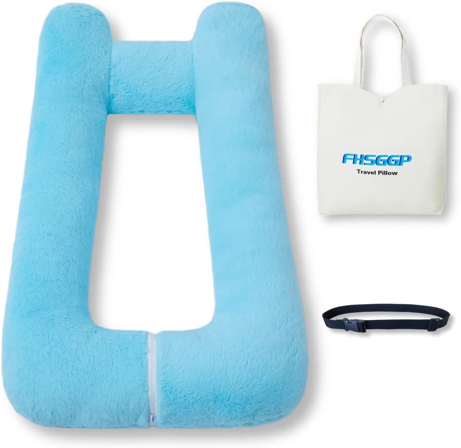 FHSGGP Travel Pillow Upgraded Version of Aircraft Travel Neck Pillow with Storage Bag, Sleep Pillows for Travel by Train, Car, or Plane…