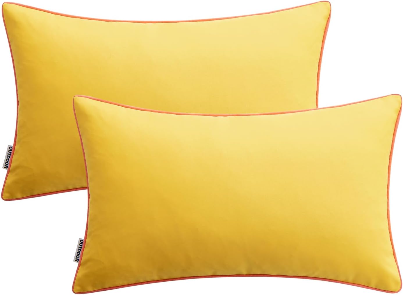 MIULEE Pack of 2 Outdoor Waterproof Throw Pillow Covers Decorative Outdoor Pillowcases Piping Edge Water Resistant Cushion Covers for…