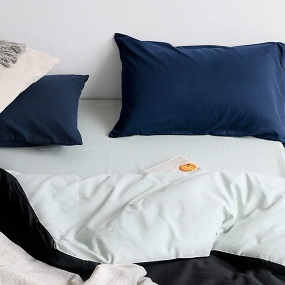 FLXXIE Pillow Cases Queen, Soft Microfiber Pillow Covers with Envelope Closure, Wrinkle Resistant Pillowcases, 2 Piece Set, 20x30, Navy
