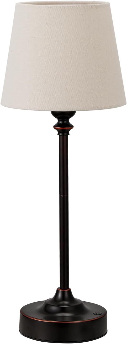 Cordless Table Lamp Rechargeable Bronze - 1 Pack Brass 4000mAH Battery Operated Lamp for Decor, 3000K Stepless Dimming Touch Control…