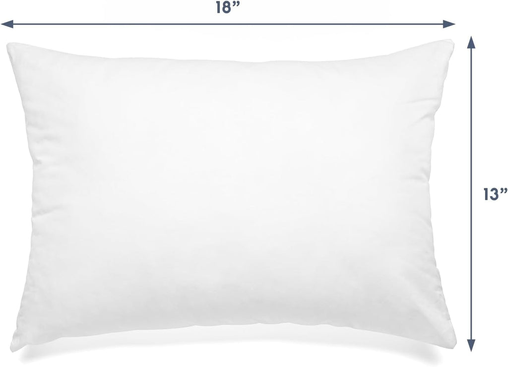 Nestl Pillow for Sleeping 13 x 18, Pillow for Travel, Car, School, Machine Washable Soft Cotton - White 1 Pack Cotton White