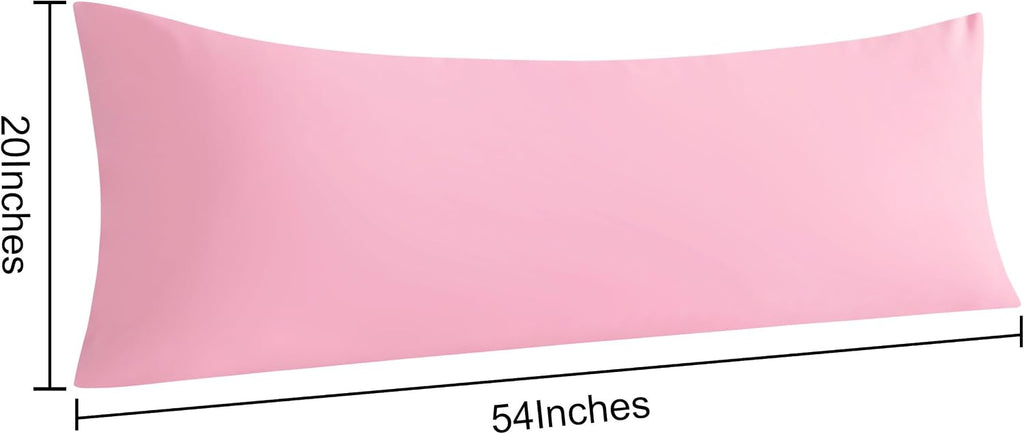 Ntbay Body Pillow Cases Set of 2, 2 Pack Brushed Microfiber 20x54 Pillow Cases, Soft, Wrinkle, Fade, Stain Resistant Pink Pillow Cases with…