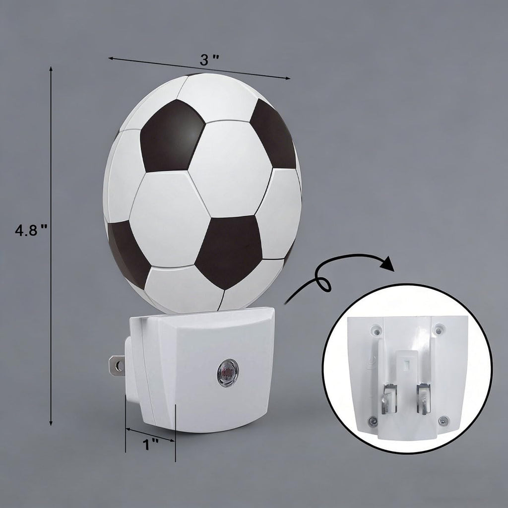 Football Plug in Night Light Auto Light Round Lamps Energy Saving Gift for Women Men Friends