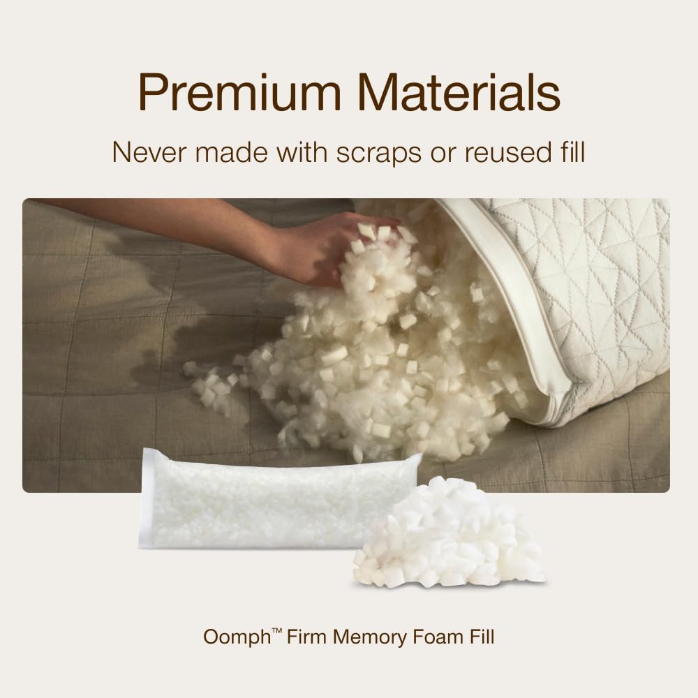 CoopSleepGoods Coop Home Goods Extra Oomph Firm Fill, Cross-Cut Memory Foam, Extra Fill Bag, Refill to Customize Your Adjustable Pillow, GR…