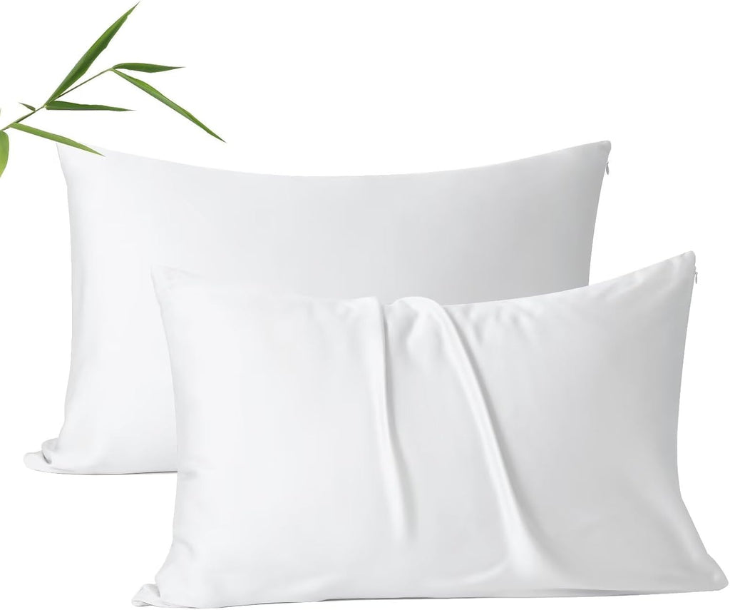 ShunjieHome 4 Pack Cooling Pillow Cases, Viscose Derived from Bamboo Pillow Protectors King Size Set of 4, 400 Thread Count Soft Silky Breat…