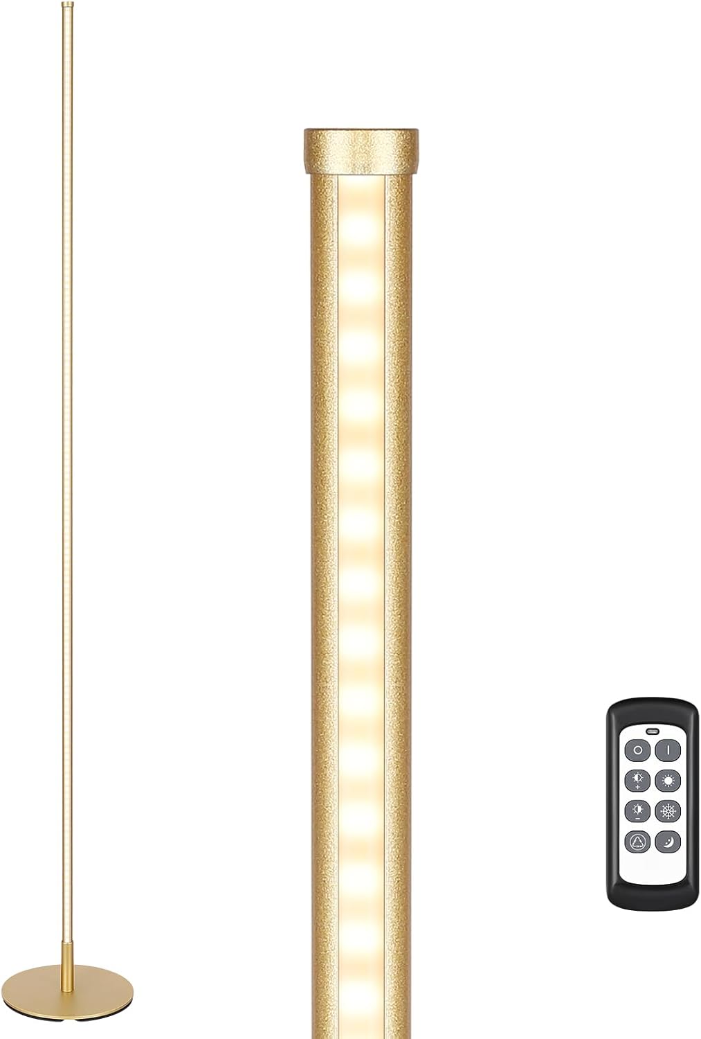 EDISHINE LED Corner Floor Lamp, Set of 2 Minimalist Dimmable Light with Remote, 57.5" Tall Standing Lamp for Living Room, Bedroom, Home…