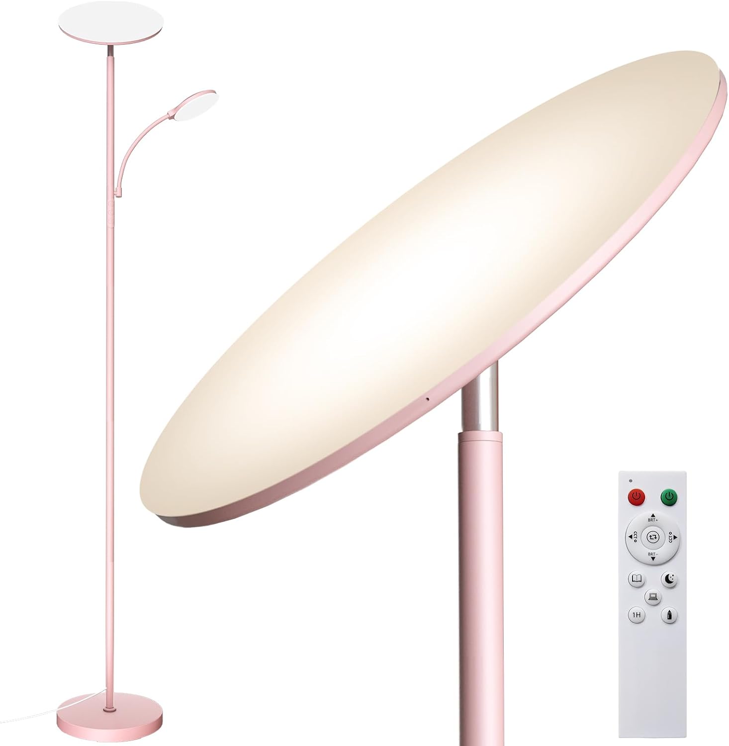 Marctronic Pink Floor Lamps for Living Room, 44W/4500LM Super Bright 2 in 1 LED Floor Lamp with Remote, Stepless Dimmable, 69" Tall Standin…