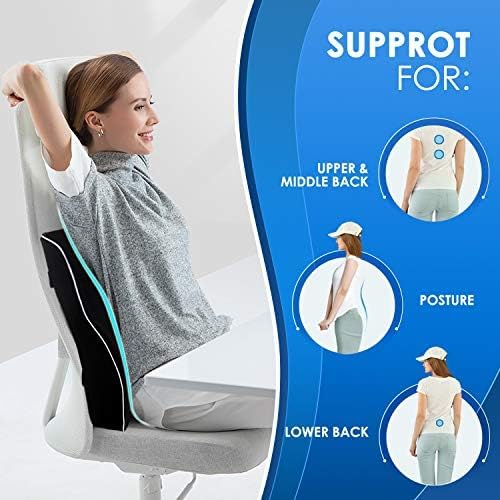 Niceedaybrand Gel Lumbar Support Pillow for Office Chair Car Gaming Chair Lower Back Back Support, Cooling Memory Foam Cushion for not stan…