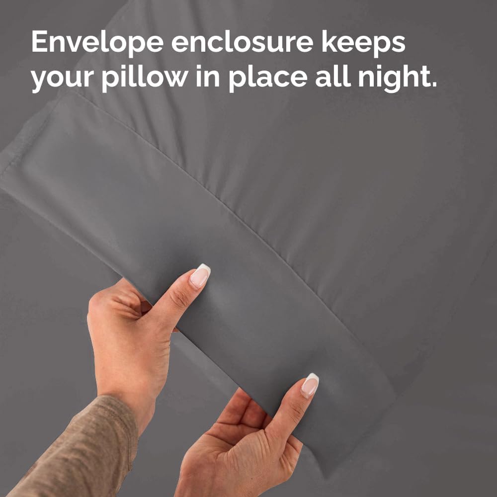 CGKUnlimited King Pillow Cases - 2 Pack - Super Soft Pillowcase Covers - Envelope Enclosure - Hotel Quality Pillow Protectors - Wrinkle Fre…