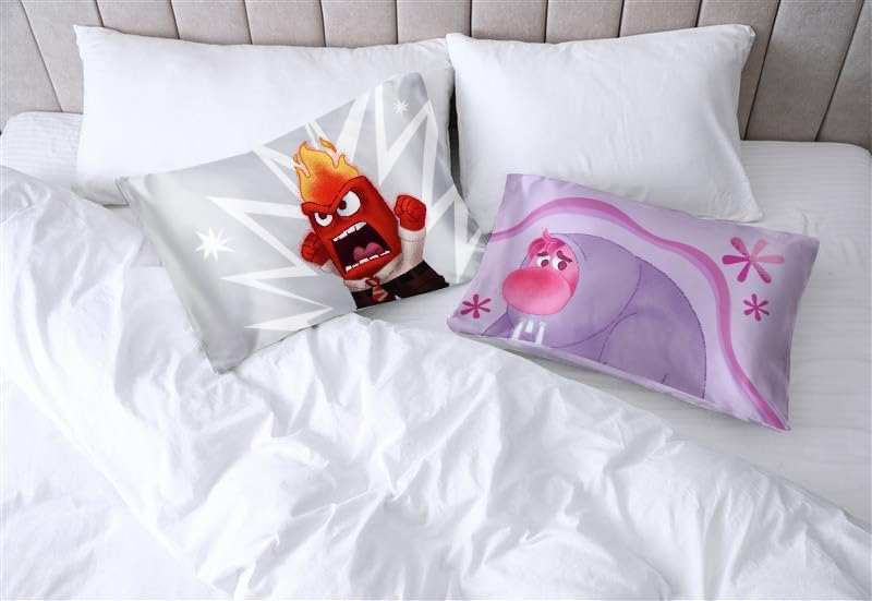JayFranco Disney Pixar Inside Out Embarrassment Satin Pillowcase - Standard Size 20x30 Inch Silky Soft Purple Pillow Cover 30 inch