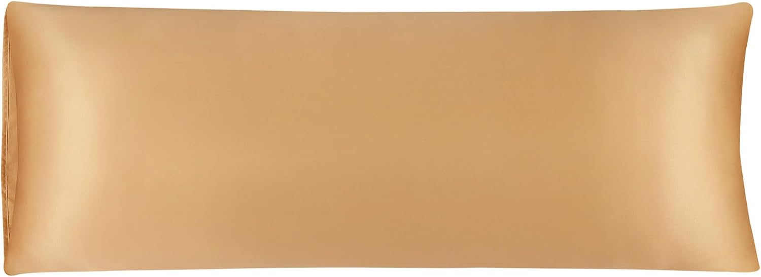 uxcell Body Pillow Cover, 20x54 Inch Gold Silky Satin Body Pillowcases for Hair and Skin, Soft Cooling Smooth Pillow Case with Envelope…