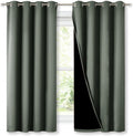 Nicetown Dark Mallard 100% Blackout Lined Curtains, 2 Thick Layers Completely Blackout Window Treatment Thermal Insulated Drapes for Kitche…