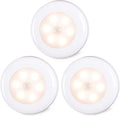STAR-SPANGLED 3 Pack 2.8” Motion Sensor Lights Indoor AAA Battery Operated, Stick on LED Puck Light for Stairs, Under Cabinet, Closet…