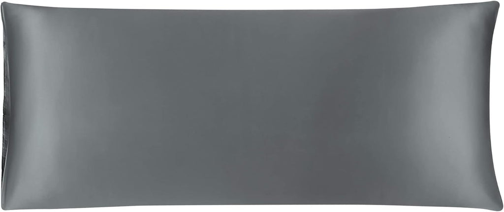uxcell Body Pillow Cover 20x48 Inch Grey Silky Satin Body Pillowcases for Hair and Skin Luxury Cooling Soft Smooth Washable