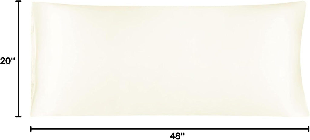uxcell Body Pillow Cover 20x48 Inch Pearl White Silky Satin Body Pillowcases for Hair and Skin Luxury Cooling Soft Smooth Washable