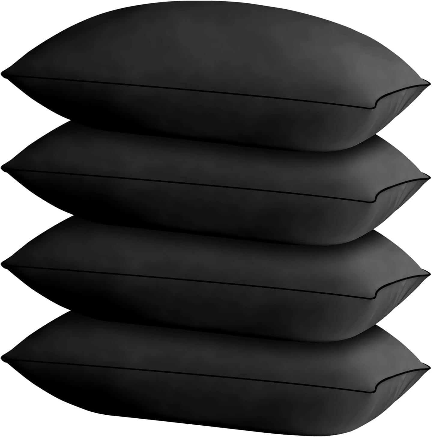 Himoon Bed Pillows for Sleeping 4 Pack, Queen Size Cooling Pillows Set of 4, Top-end Microfiber Cover for Side Stomach Back Sleepers(Black) 4…