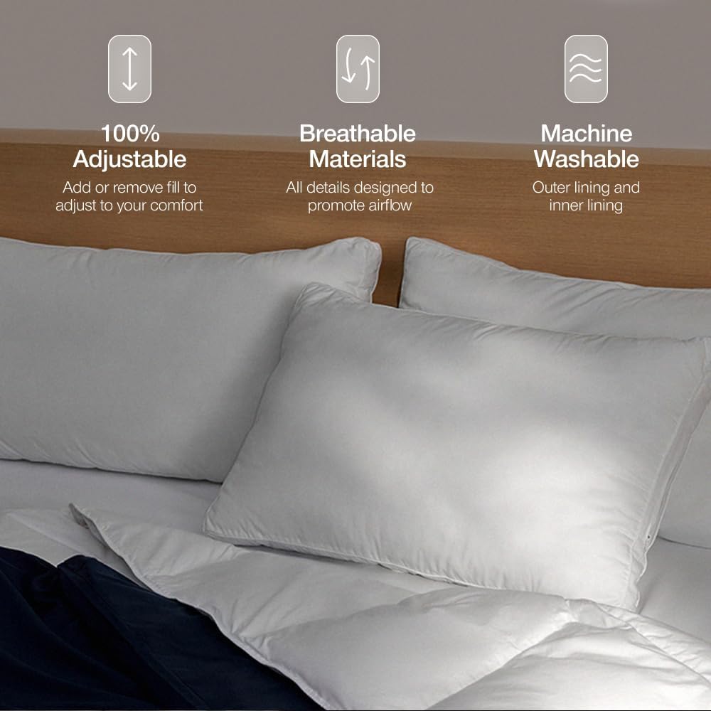 CoopSleepGoods Coop Home Goods Essence Down Alternative Pillow Set of 2, King Size, Pillows for Sleeping, Adjustable Alternative to Down Pi…