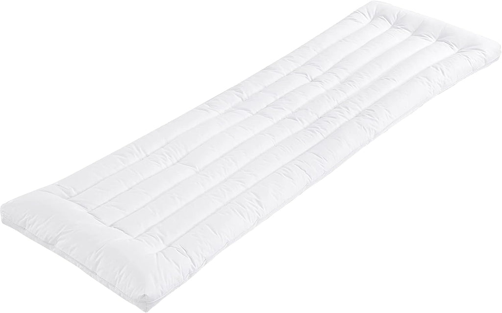 Hombys Body Pillow for Adult Extra Large Thin Stomach Sleeper Bed Pillows for Sleeping with Cotton Cover-Ultra Thin Low Profile, White…