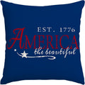 Rabusofa 4th of July Throw Pillow Covers 18x18 Inch, Patriotic Signs Red White and Blue Memorial Day Independence Day Fourth of July Outdoor…