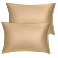 uxcell Queen Satin Pillowcase with Zipper, Super Soft and Luxury, Silky Pillow Cases Covers Set of 2, 21"x31", Gold