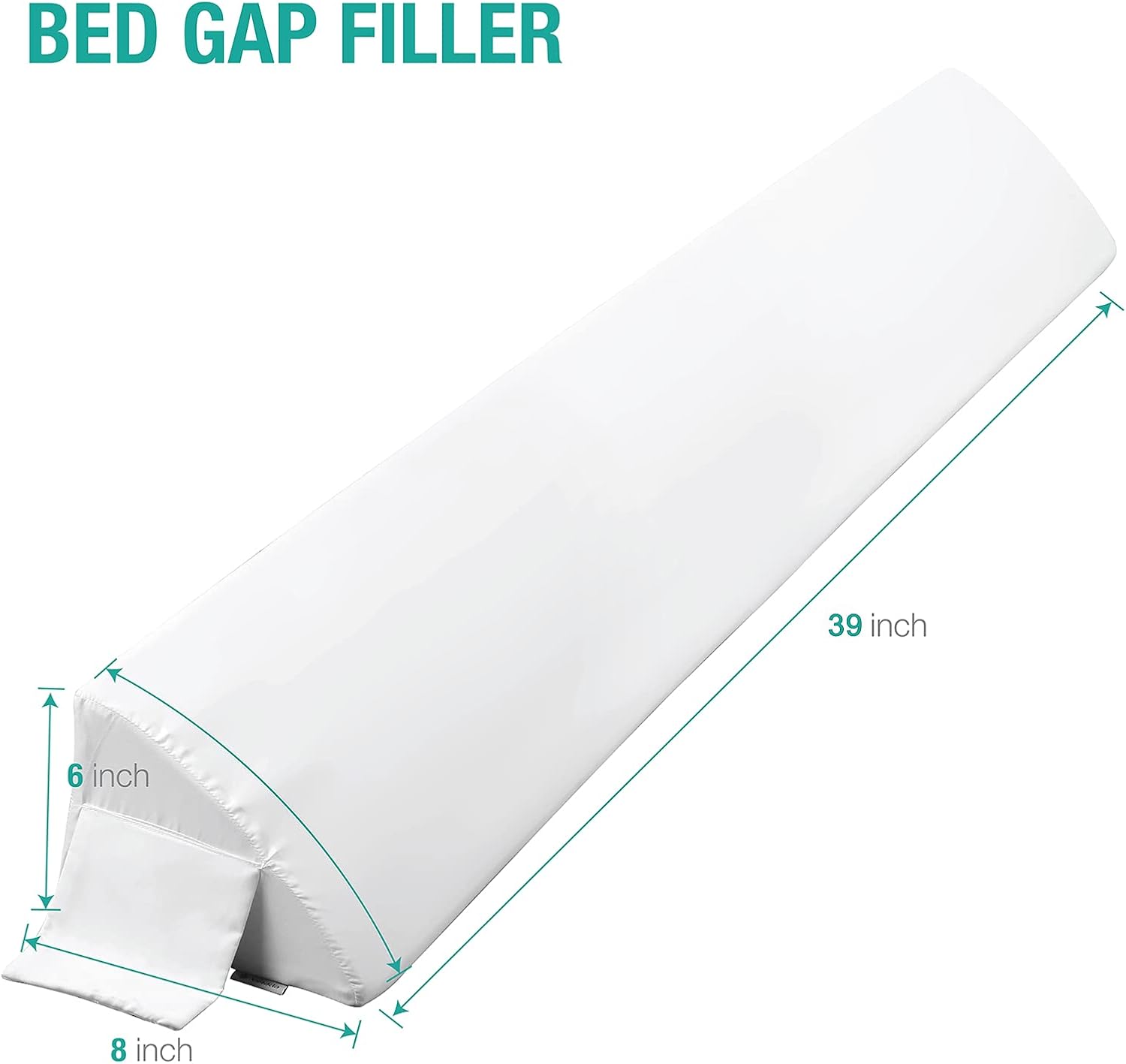 Vekkia Twin Bed Wedge Pillow for Headboard – High-Density Foam Fills Gaps (0-5.5") Between Mattress and Headboard, Wedge Pillow with…