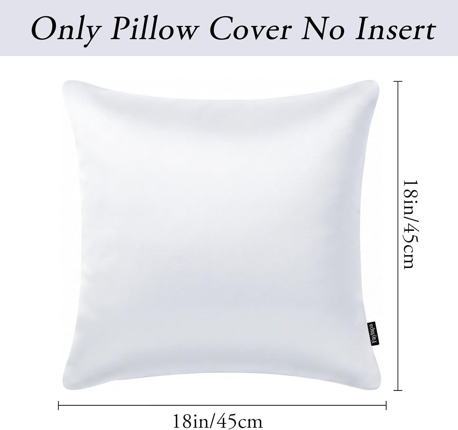Faylapa 4 Pack Satin Throw Pillow Cases, White Heavy Silk Satin Decorative Pillow Covers Solid Dyed Soft Pillow Cover Home Decor,18" x…