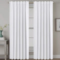 H.VERSAILTEX White Curtains Thermal Insulated Window Treatment Panels Room Darkening Privacy Assured Drapes for Living Room Bac…
