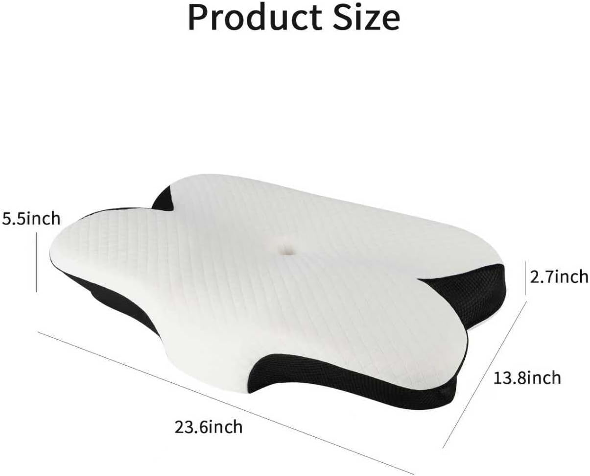 YouBath Cervical Neck Pillow for Neck and Sleeping, Ergonomic Contour Memory Foam Pillow with Breathable Pillowcase, Neck Support Pillow fo…