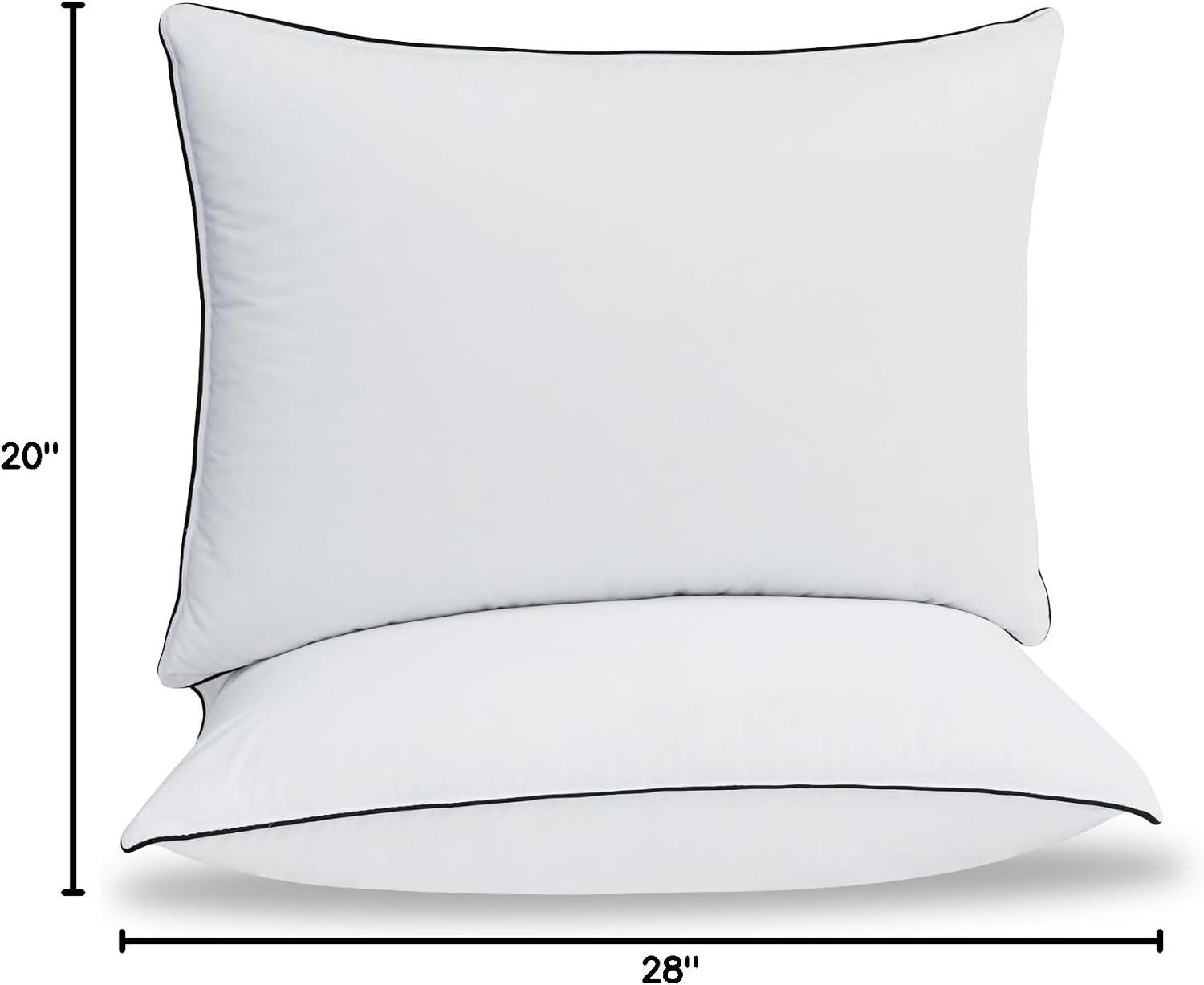 Down Pillows Breathable Cotton Shell Cover, Luxury Hotel Collection Bed Pillows for Sleeping, Fluffy Soft Medium Firm Down Fiber Pillows…