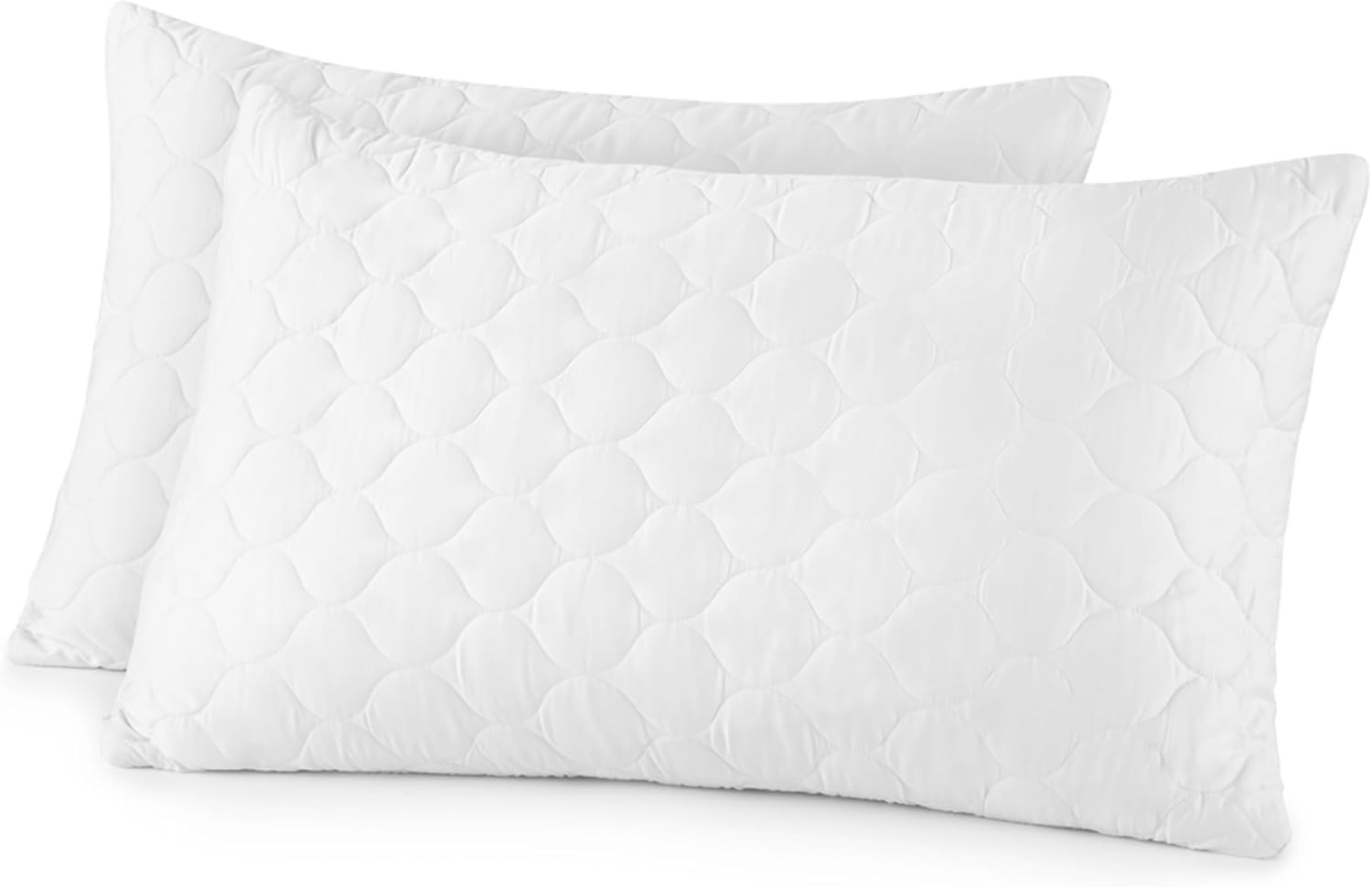 WhisperOrganics Organic Cotton Pillow Protector - Durable Quilted Pillow Protector King Size GOTS & Fairtrade Certified - Thick Hypoallerge…