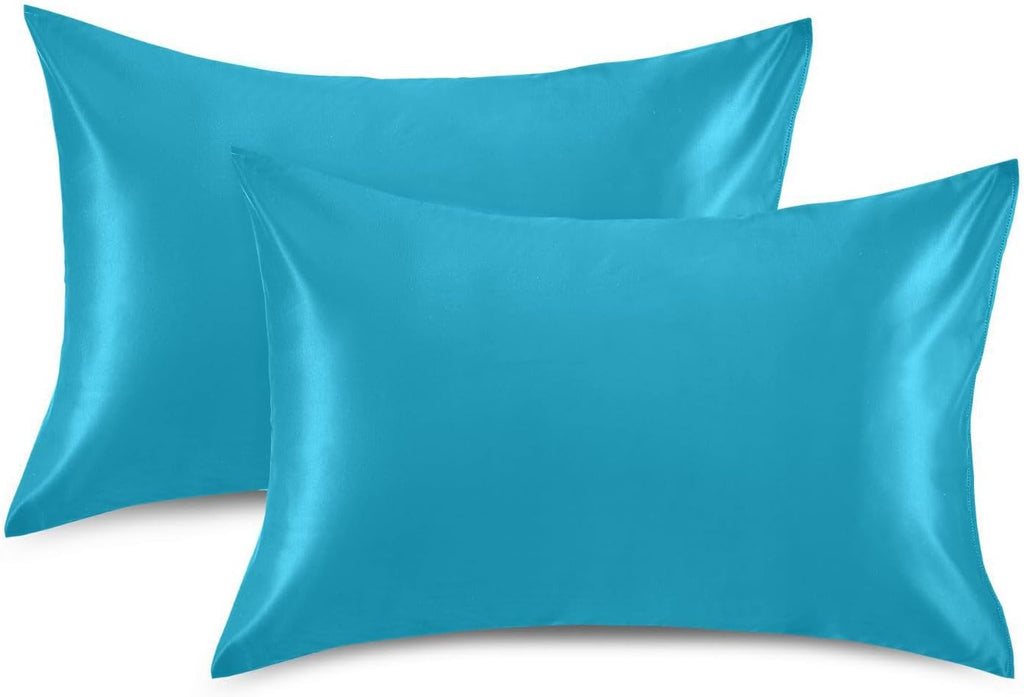 Blue Color Pillow Covers Silk Pillowcase for Hair and Skin Soft Breathable Cooling Satin Pillowcase King Size Pillow Case for Bed Hot…