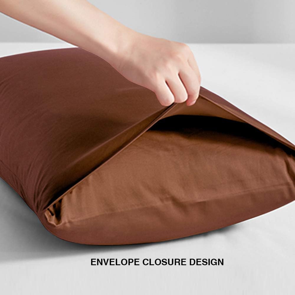 FLXXIE Pillow Cases Standard Size, Soft Microfiber Pillow Covers with Envelope Closure, Wrinkle, Stain Resistant Pillowcases, 2 Piece…
