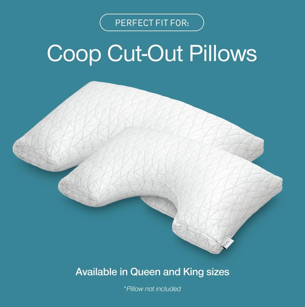 Coop Home Goods Cool Side Cut-Out Pillowcase, King Size Cooling Pillow Case for Hot Sleepers, Cut-Out Shape, Two-Sided Pillow Covers…