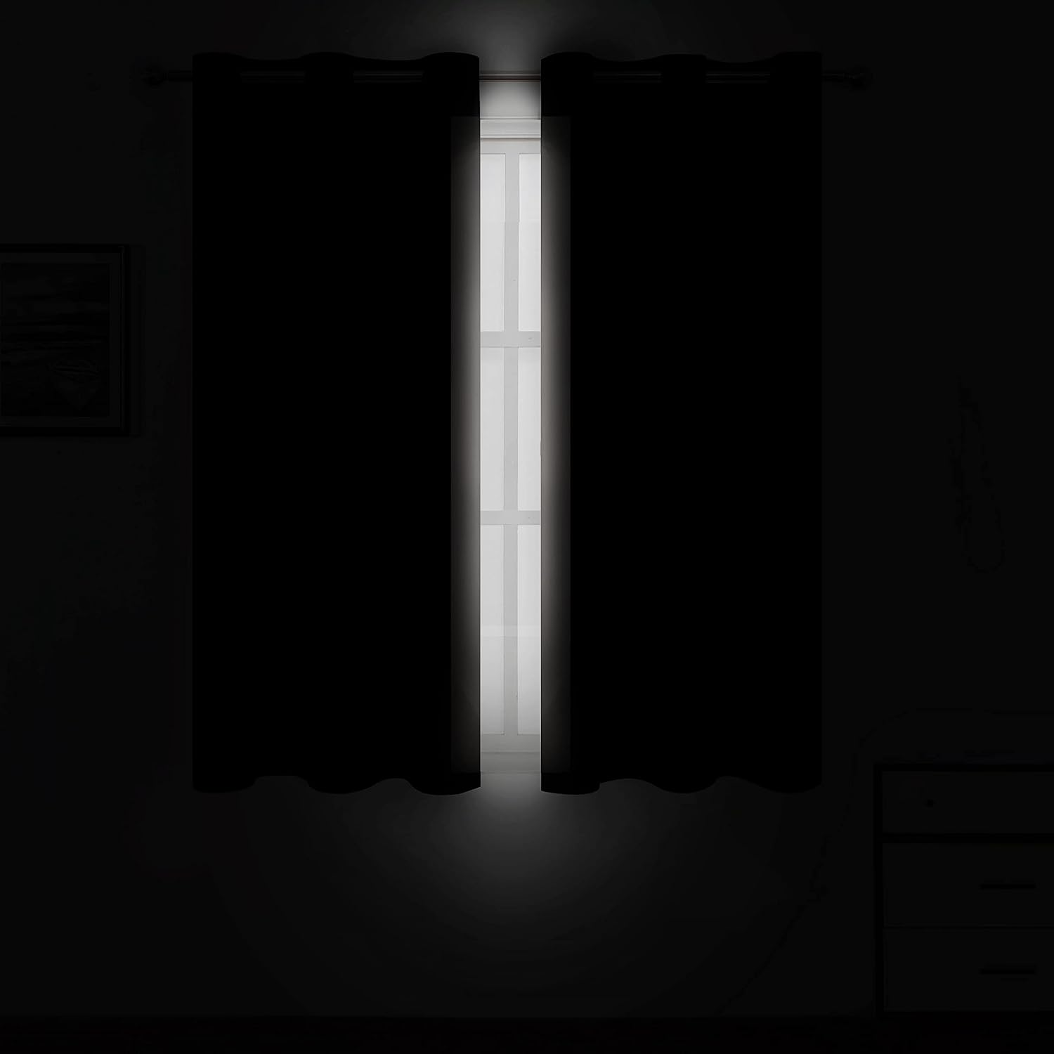 Lemomo Light Beige Thermal Blackout Curtains/52 x 54 Inch/Set of 2 Panels Room Darkening Curtains for Bedroom 54 Inch silver