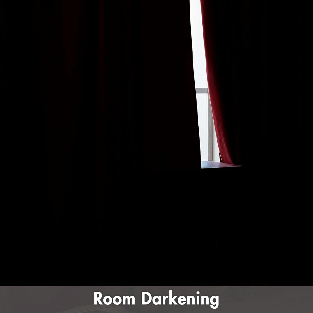 MIULEE Christmas Red Velvet Curtains Thermal Insulated Blackout Curtain Drapes for Bedroom Living Room Darkening 96 Inches Long Curtains…