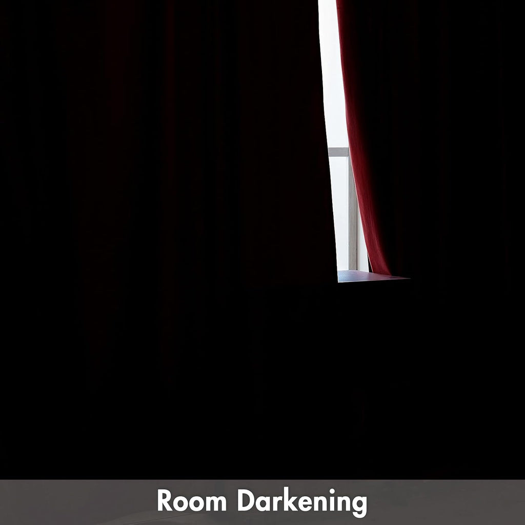 MIULEE Christmas Red Velvet Curtains Thermal Insulated Blackout Curtain Drapes for Bedroom Living Room Darkening 90 Inches Long Curtains…