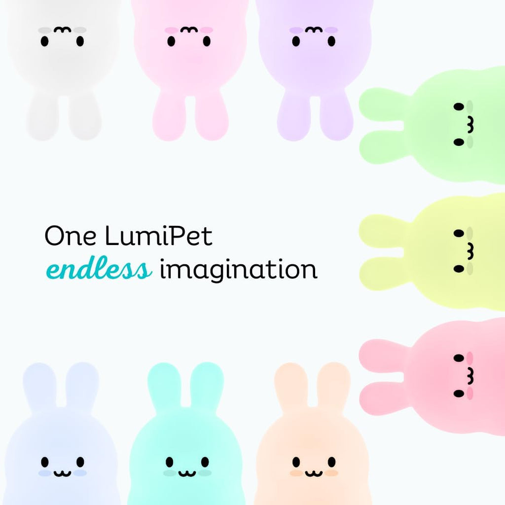 Lumipets Baxter The Bunny Squishy Night Light for Kids | Silicone Lamp with Tap & Remote Control | Rechargeable Color Changing Animal…
