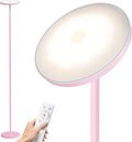 Sunmory Soft Pink Torchiere Floor Lamp for Bedroom and Office – Elegant Standing Lamp with Modern Design, Perfect for Ambient Lighting in L…