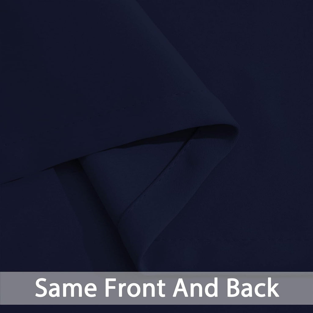 Yakamok Blackout Curtains Room Darkening Thermal Insulated Window Panels, Solid Grommet Top Drapes for Bedroom/Living Room(70Wx84L, Navy…